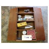 Wooden Shelf with Screws and Tools