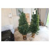 Christmas Trees Set of 2 With Lights Approx.4