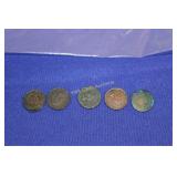 Indian Head Cent - 1859-1909 - .75 oz - Lot of 5