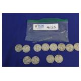 Walking Liberty Half Dollars - Lot of 12 Coins -