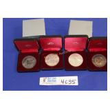 Silver 50 Francs Coins -  lot of 4 - Years 1974,