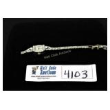 14K White Gold Watch/Tennis Diamond Bracelet -