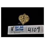 14K Gold Heart Pendant - 9.1 Grams TW