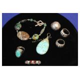 Mixed Jewelry Collection - Rings, Pendant, and