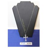 Waterford Crystal Cross Necklace - Over 14"