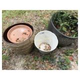 Flower Pot lot of 3 Ceramic