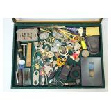 Showcase Filled w Vintage Collectibles-Look Close