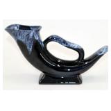 Van Briggle Pottery Cornucopia Black w Blue Drip