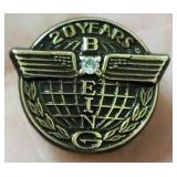 20 Year Boeing Employee Pin 10K Gold w Diamond