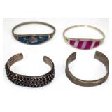 4 Bracelets - 2 Abalone Shell