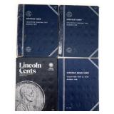 4 US Penny Books Filled w Pennies Some Holes