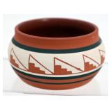 Native American Sioux Pottery Bowl Signed