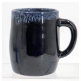 Large Van Briggle Pottery Mug Black w Blue Drip