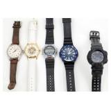 5 Working Watch Lot - Swiss, Casio, Mudman