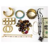 Statement Costume Jewelry w Bracelets + Necklaces
