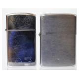 2 Chrome Zippos, 1960 model & 1991 Zippo Slim