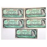 5 Canadian Currency Notes