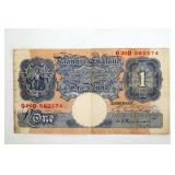 Bank of England 1 Pound Note, WW2 Emergency Issue