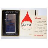 1962 Zippo Slim Ligher w Champlin Logo in Box