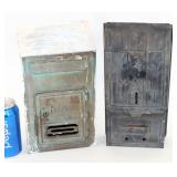 2 Vintage Metal Home Mail Boxes