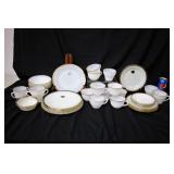 Fire-King 22k Gold Edged Milk Glass Swirl Set