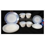 Macbeth-Evans Petalware Milk Glass Set w Teacups