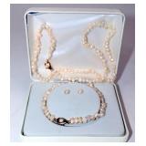 Fresh Water Pearl Set - Necklace, Bracelet Earring