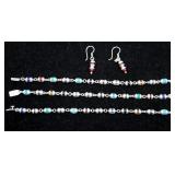 Silver & Multi-Gemstones Bracelets, Earrings