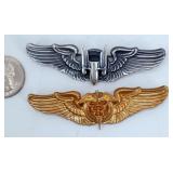 2 WWII Flight Wings Surgeon & Arial Gunner