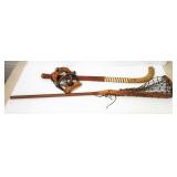 Antique Sports Lot w Lacrosse & Hockey Stick, Mask