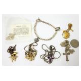 6 Sterling Necklaces w Pendants & 925 Bracelet