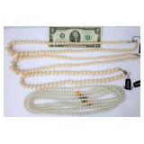 NOS Vintage Faux Pearl Necklaces w Tags