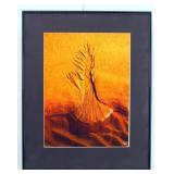 Signed Print of a Tree in Sand Signed "Cher(?)"