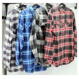 4 New Burnside Ladies Flannel Shirts 2 L 2 S