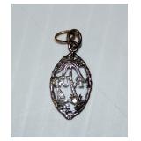 14K White Gold Guam Pendant Charm