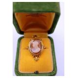 Vintage 10K Gold Roman Solider Cameo Ring