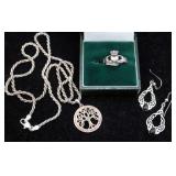 Sterling Silver Celtic Jewelry w Claddagh Ring