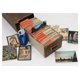 Large Cabinet Filled w Vintage World Post Cards