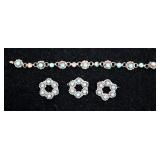 Vintage Sterling Silver & Turquoise Pins Bracelet
