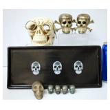 Skulls - Metal, Tray, Auto Door Knobs, Cigarette