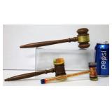 3 Presentation Gavels - 2 w Masonic Symbols