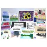 Original Paintings & Sketch Prints Art Lot