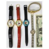 5 Cartoon Watches Mickey, Looney, Scooby