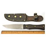 Hand Made Fixed Blade Knife w Leather Sheath