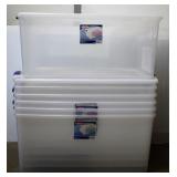 7 Sterilite Large Clear 105 Qt Totes w Lids