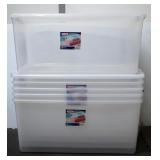 6 Sterilite Large Clear 105 Qt Totes w Lids