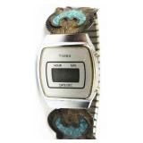 Vintage Digital Timex w Turquoise Chip Band Tips