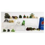 Wild Assortment of Frog Figurines - Stone, Glass