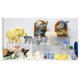 Herd of Elephant Figurines - Bookends, Pins, S&P