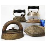 5 Antique Sad Irons - Asbestos 102, Dover Sleeve